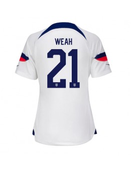 Ženski Nogometna dresi replika Združene države Timothy Weah #21 Domači SP 2022 Kratek rokav